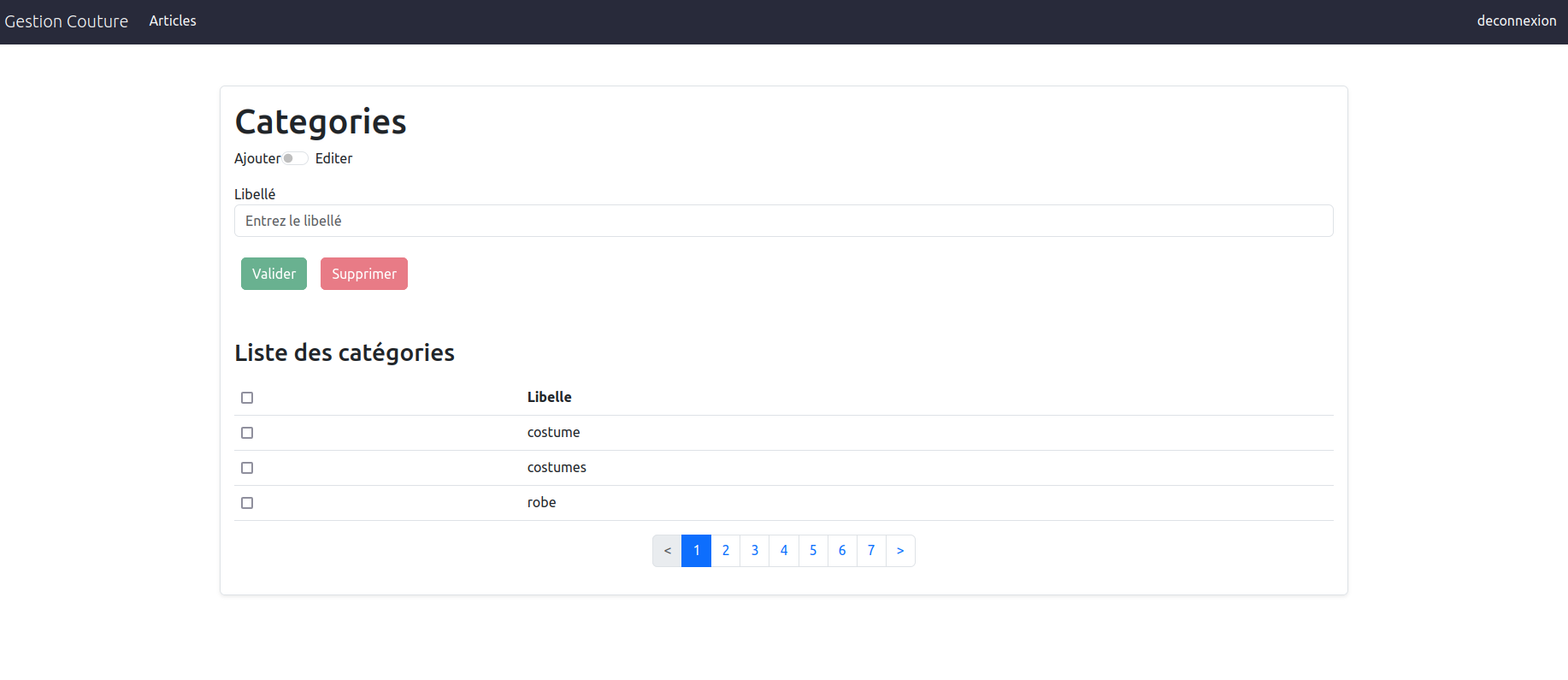 Application de Gestion Couture (Angular, Laravel)